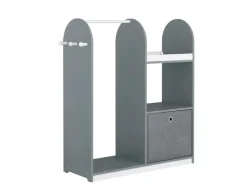 SoBuy Garderoben^Kinderkleiderschrank mit 3 Haken Kleiderständer mit Box KMB40-HG