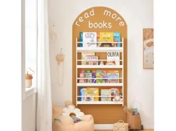 SoBuy Kinderregal Bücherregal Wandregal Hängeregal Weiß KMB08-W