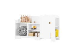 SoBuy Kinderregal mit Elefant-Design Bücherregal Kinderzimmer Weiß KMB62-W