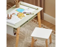 SoBuy Kindertisch mit 2 Stühlen Kindersitzgruppe mit Stauraum Maltisch KMB92-GR