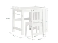 SoBuy Kindertisch mit 1 Stuhl Kindersitzgruppe Maltisch für Kinder KMB60-W