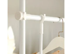 SoBuy Kleiderständer mit 1 Kleiderstange und 3 Ablagen Stahl Weiß KLS07-W