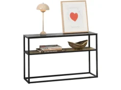 SoBuy Konsolentisch Glasoberfläche Flurtisch Sideboard Beistelltisch FSB43-SCH
