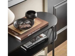 SoBuy Konsolentisch mit Ablagefächern für Flur oder Wohnzimmer 110×76×39cm Schwarz FSB90-SCH