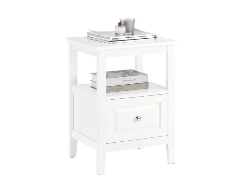 SoBuy Nachttisch Beistelltisch Sofatisch Nachtschrank Weiß FBT131-W
