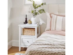 SoBuy Nachttisch Beistelltisch Sofatisch Nachtschrank Weiß FBT131-W