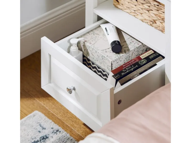 SoBuy Nachttisch Beistelltisch Sofatisch Nachtschrank Weiß FBT131-W