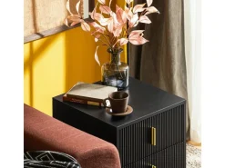 SoBuy Tische^Nachttisch mit 2 Schubladen Sofatisch Beistelltisch Schwarz FBT115-SCH