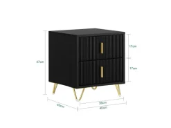 SoBuy Tische^Nachttisch mit 2 Schubladen Sofatisch Beistelltisch Schwarz FBT115-SCH