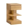 SoBuy Tische^Nachttisch mit Schublade und 2 Ablagen Beistelltisch 39x65x39cm Natur FBT49-N