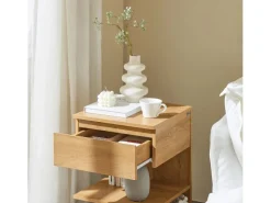 SoBuy Tische^Nachttisch mit Schublade und 2 Ablagen Beistelltisch 39x65x39cm Natur FBT49-N