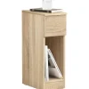 SoBuy Nachttisch mit Schublade Beistelltisch Nachtschrank Natur FBT111-N