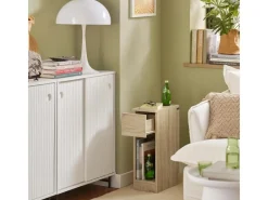 SoBuy Nachttisch mit Schublade Beistelltisch Nachtschrank Natur FBT111-N