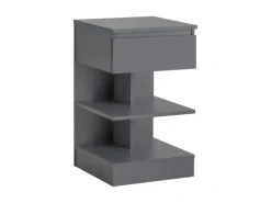 SoBuy Nachttisch mit Schublade und 2 Ablagen Beistelltisch 39x65x39cm Grau FBT49-HG