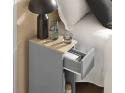 SoBuy Nachttisch mit Schublade Beistelltisch Nachtschrank Hellgrau FBT111-HG