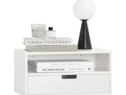 SoBuy Schweberegale^Nachttisch Nachtregal Nachtschrank Wandschrank Hängeschrank NKD03-W