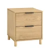SoBuy Nachttisch Nachtschrank mit 2 Schubladen Beistelltisch für das Schlafzimmer Natur FBT166-N