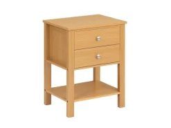 SoBuy Tische^Nachttisch Sofatisch Beistelltisch mit 2 Schubladen Natur FBT114-N