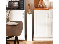 SoBuy Regal Weiß^Nischenwagen mit 4 Etagen Küchenregal Schmal Weiß 15x80x50cm NSR12-W