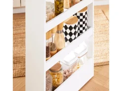 SoBuy Regal Weiß^Nischenwagen mit 4 Etagen Küchenregal Schmal Weiß 15x80x50cm NSR12-W