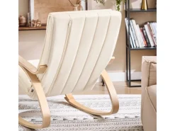 SoBuy Schaukelstuhl Schaukelsessel mit Verstellbarer Fußstütze FST16-W