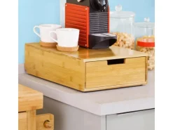 SoBuy Schubladenbox Aufbewahrungsbox Schreibtischorganizer 30x12x42cm Bambus FRG83-N