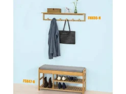 SoBuy Sitzbänke^Schuhbank mit Sitzfläche und Schubladen Sitzbank Natur Bambus FSR47-N