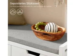 SoBuy Regal Weiß|Sitzbänke^Schuhbank mit Sitzfläche Sitzbank aus MDF 91x51x30cm Weiß-Grau FSR63-II-W