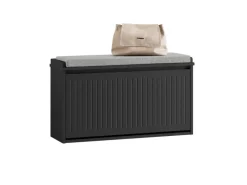 SoBuy Regale Schwarz^Schuhbank mit Sitzfläche Schmal Schuhregal für Flur 80x45x26cm Schwarz FSR98-L-SCH