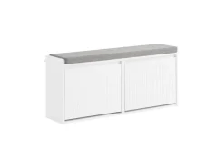 SoBuy Kissen^Schuhbank Schmal mit 2 Klappen Garderobenbank mit Sitzkissen FSR98-XL-W