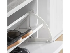 SoBuy Kissen^Schuhbank Schmal mit 2 Klappen Garderobenbank mit Sitzkissen FSR98-XL-W