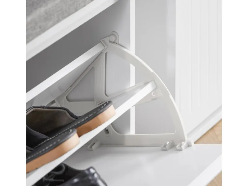 SoBuy Kissen^Schuhbank Schmal mit 2 Klappen Garderobenbank mit Sitzkissen FSR98-XL-W