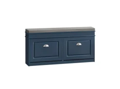 SoBuy Schuhbank Schmal mit 2 Klappen Garderobenbank mit Sitzkissen FSR64-B