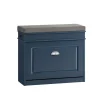 SoBuy Kissen|Sitzbänke^Schuhbank Schmal mit Klappe Garderobenbank mit Sitzkissen Blau FSR82-K-B