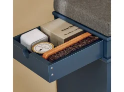 SoBuy Kissen|Sitzbänke^Schuhbank Schmal mit Klappe Garderobenbank mit Sitzkissen Blau FSR82-K-B