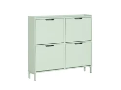 SoBuy Sitzbänke^Schuhkipper mit 4 Klappen Schuhschrank Schuhkommode Grün FSR100-GR