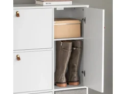 SoBuy Schuhkipper mit 3 Klappen Schuhschrank Schuhkommode Weiß FSR107-W