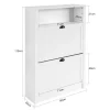 SoBuy Schuhkipper Schuhschrank mit 2 Klappen Schuhregal Weiß 80cm FSR87-W