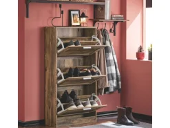 SoBuy Schuhkipper Schuhschrank mit 3 Klappen Schuhkommode FSR137-L-F