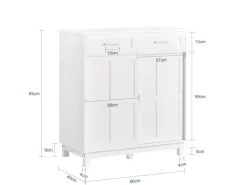 SoBuy Schuhschrank Buffet Küchenschrank Sideboard Kommode Weiß FSB84-W