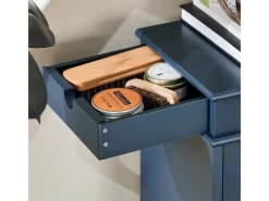 SoBuy Regale Massivholz^Schuhschrank mit 4 Klappen Schuhkommode MDF Schuhregal 105x82x24cm Blau FSR79-B