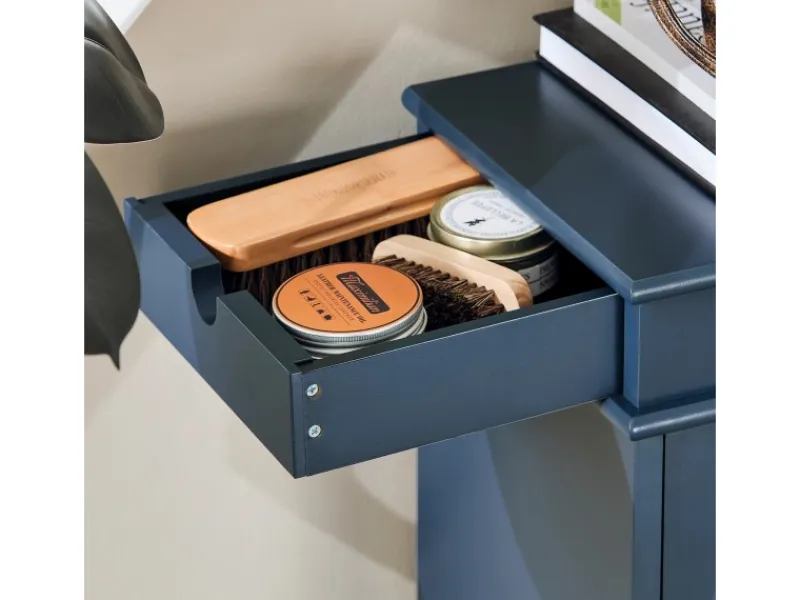 SoBuy Regale Massivholz^Schuhschrank mit 4 Klappen Schuhkommode MDF Schuhregal 105x82x24cm Blau FSR79-B