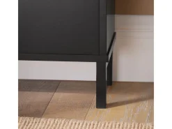 SoBuy Schuhschrank Schmal mit 4 Klappen Schuhkommode 100x91x19cm Schwarz FSR100-SCH