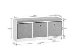 SoBuy Regal Weiß|Sitzbänke^Schuhtruhe mit Stauraum Sitzbank Schuhbank Weiß Holzwerkstoff FSR65-DG