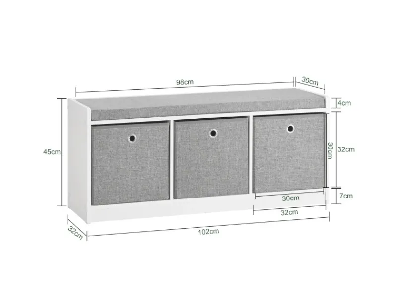 SoBuy Regal Weiß|Sitzbänke^Schuhtruhe mit Stauraum Sitzbank Schuhbank Weiß Holzwerkstoff FSR65-DG