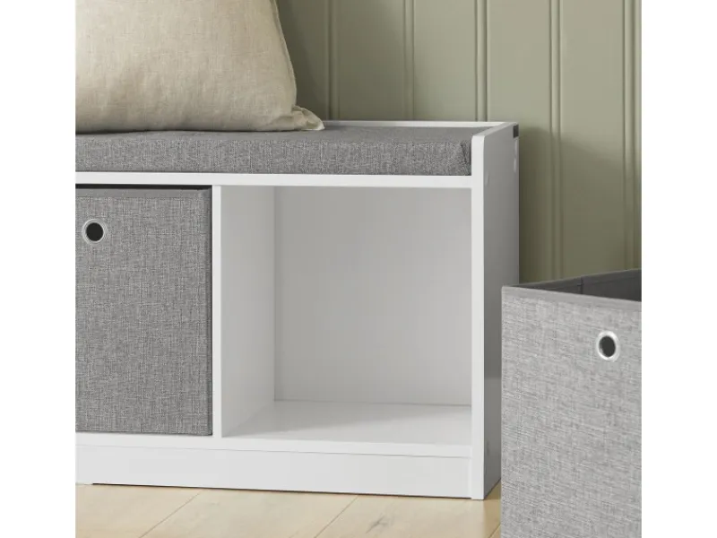SoBuy Regal Weiß|Sitzbänke^Schuhtruhe mit Stauraum Sitzbank Schuhbank Weiß Holzwerkstoff FSR65-DG