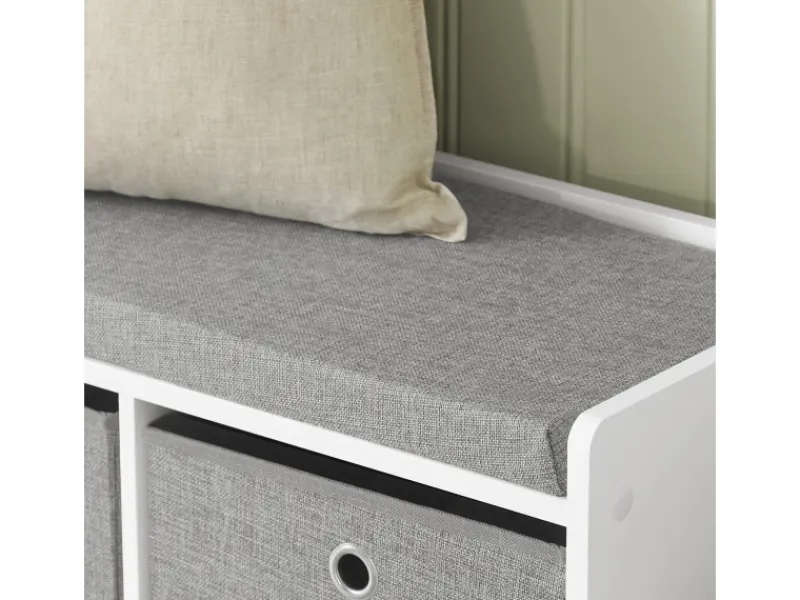 SoBuy Regal Weiß|Sitzbänke^Schuhtruhe mit Stauraum Sitzbank Schuhbank Weiß Holzwerkstoff FSR65-DG