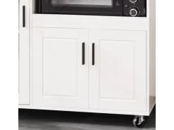 SoBuy Schränke^Sideboard auf Rollen Küchenwagen Mikrowellenschrank Rollwagen FSB78-W