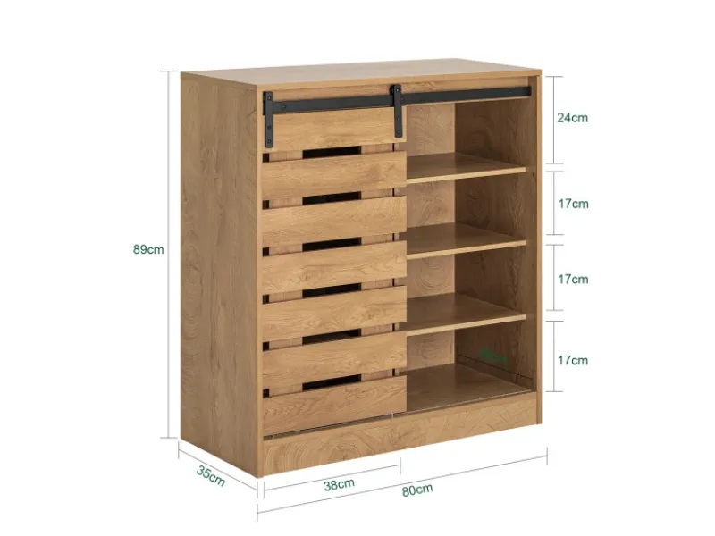 SoBuy Schränke|Bücherregale^Sideboard Schuhschrank Kommode Küchenschrank Flurschrank Lowboard FSB65-N