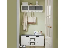 SoBuy Sitzbank mit 2 Sitzkissen und Stauraum PB Weiß FSR96-W